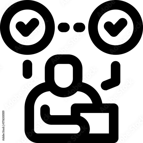 appraisal line icon. Clean and minimalist vector icon for websites, mobile apps, presentations, and logos. Fully scalable and customizable for any project.