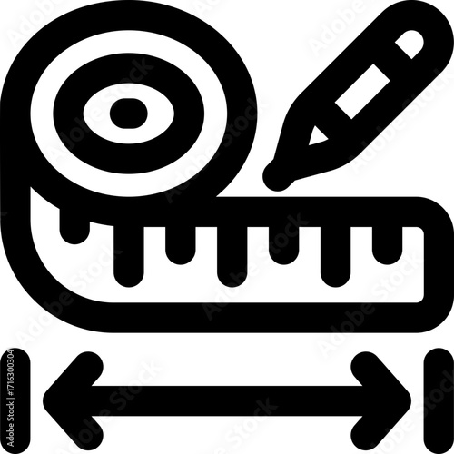 measurement line icon. Clean and minimalist vector icon for websites, mobile apps, presentations, and logos. Fully scalable and customizable for any project.