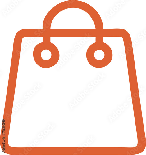 Red paper shopping bags and office supplies on blank clipboard background