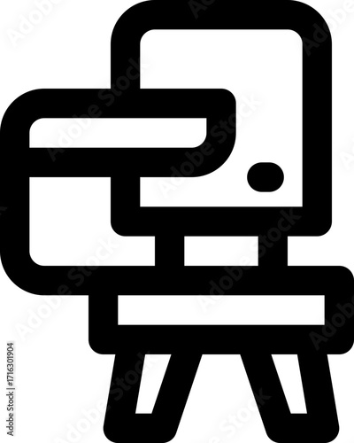 desk chair line icon. Clean and minimalist vector icon for websites, mobile apps, presentations, and logos. Fully scalable and customizable for any project.