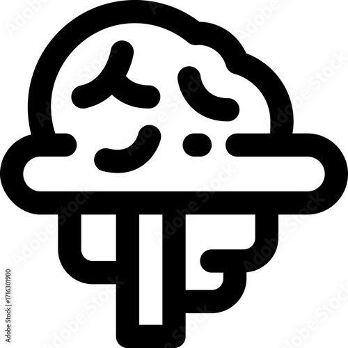brain line icon. Clean and minimalist vector icon for websites, mobile apps, presentations, and logos. Fully scalable and customizable for any project.