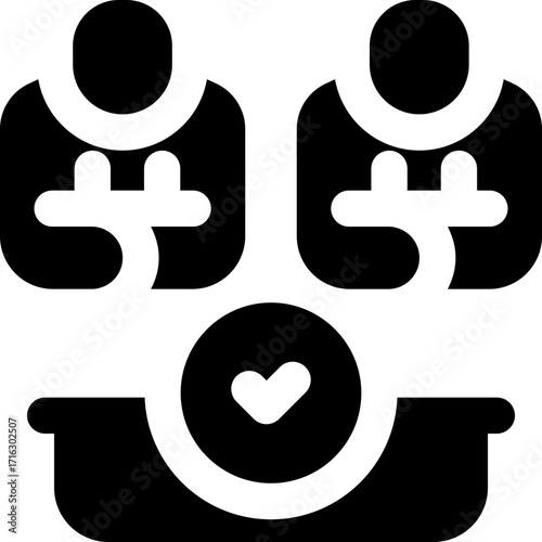 participant glyph icon. Strong and solid vector icon for websites, mobile interfaces, presentations, and visual branding. High quality and easy to edit.