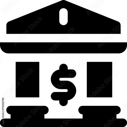 banking glyph icon. Strong and solid vector icon for websites, mobile interfaces, presentations, and visual branding. High quality and easy to edit.
