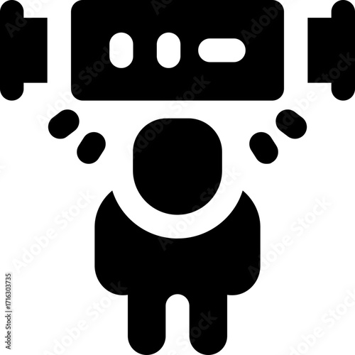 motion sensor glyph icon. Strong and solid vector icon for websites, mobile interfaces, presentations, and visual branding. High quality and easy to edit.