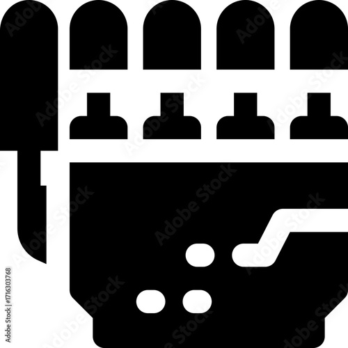 mechanical hand glyph icon. Strong and solid vector icon for websites, mobile interfaces, presentations, and visual branding. High quality and easy to edit.