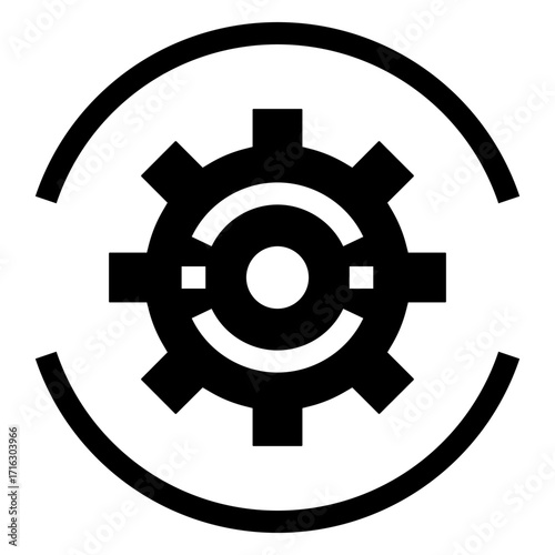 Icono de engranaje. Configuración, ajustes y actualización. Ilustración vectorial