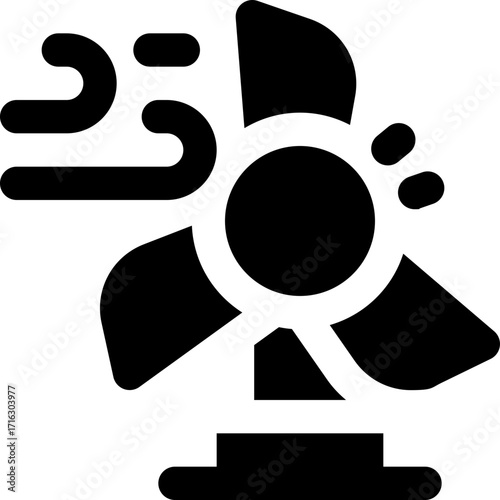 wind mill glyph icon. Strong and solid vector icon for websites, mobile interfaces, presentations, and visual branding. High quality and easy to edit.