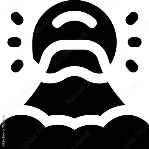 mountain glyph icon. Strong and solid vector icon for websites, mobile interfaces, presentations, and visual branding. High quality and easy to edit.