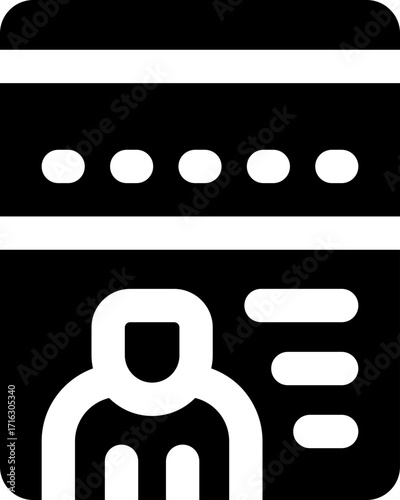 identity glyph icon. Strong and solid vector icon for websites, mobile interfaces, presentations, and visual branding. High quality and easy to edit.