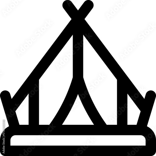 tent line icon. Clean and minimalist vector icon for websites, mobile apps, presentations, and logos. Fully scalable and customizable for any project.