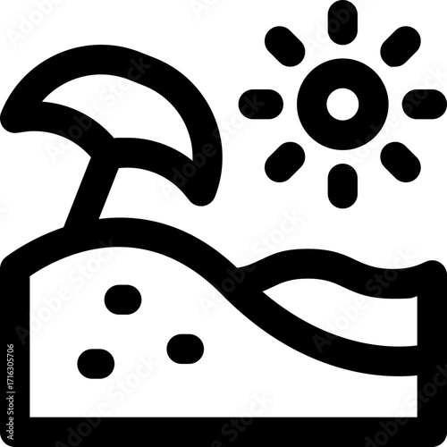 beach line icon. Clean and minimalist vector icon for websites, mobile apps, presentations, and logos. Fully scalable and customizable for any project.