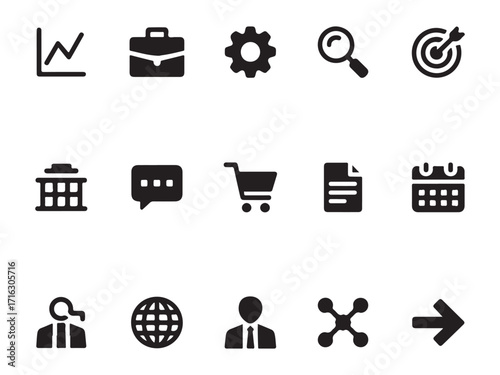 Business & Communication Flat Icon Set – Vol.1