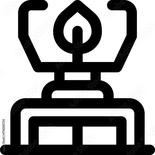 oil lamp line icon. Clean and minimalist vector icon for websites, mobile apps, presentations, and logos. Fully scalable and customizable for any project.