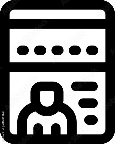 identity line icon. Clean and minimalist vector icon for websites, mobile apps, presentations, and logos. Fully scalable and customizable for any project.