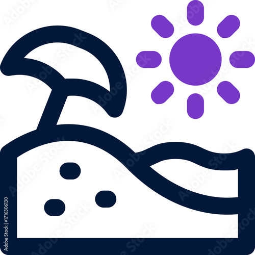 beach duotone icon. Sleek and modern vector icon for websites, mobile apps, marketing materials, and corporate design. Fully scalable and ready to use.