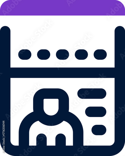 identity duotone icon. Sleek and modern vector icon for websites, mobile apps, marketing materials, and corporate design. Fully scalable and ready to use.