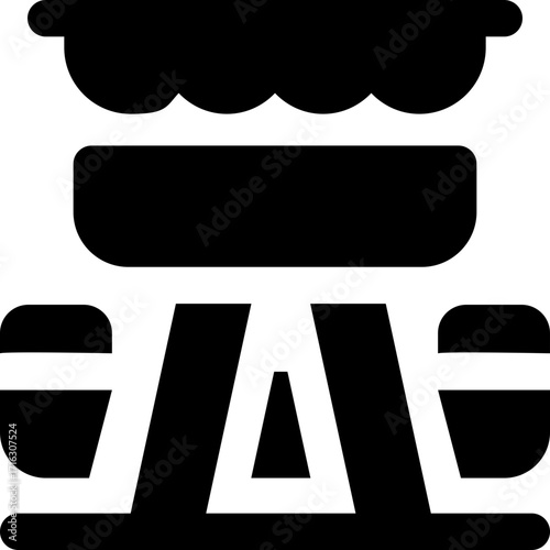 camping table glyph icon. Strong and solid vector icon for websites, mobile interfaces, presentations, and visual branding. High quality and easy to edit.