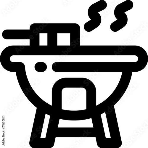 bbq grill line icon. Clean and minimalist vector icon for websites, mobile apps, presentations, and logos. Fully scalable and customizable for any project.