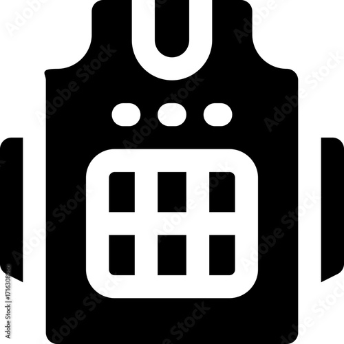 police vest glyph icon. Strong and solid vector icon for websites, mobile interfaces, presentations, and visual branding. High quality and easy to edit.