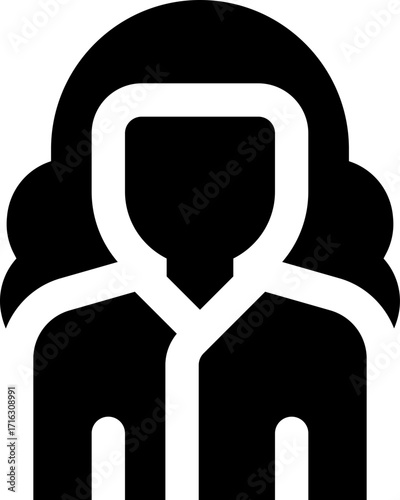 judge glyph icon. Strong and solid vector icon for websites, mobile interfaces, presentations, and visual branding. High quality and easy to edit.