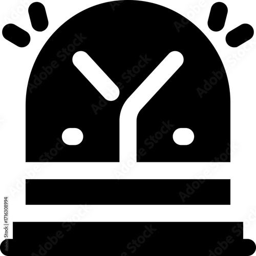 siren glyph icon. Strong and solid vector icon for websites, mobile interfaces, presentations, and visual branding. High quality and easy to edit.