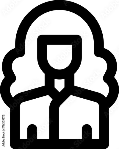 judge line icon. Clean and minimalist vector icon for websites, mobile apps, presentations, and logos. Fully scalable and customizable for any project.