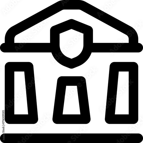 courthouse line icon. Clean and minimalist vector icon for websites, mobile apps, presentations, and logos. Fully scalable and customizable for any project.