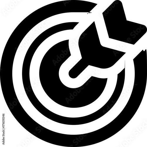 target glyph icon. Strong and solid vector icon for websites, mobile interfaces, presentations, and visual branding. High quality and easy to edit.