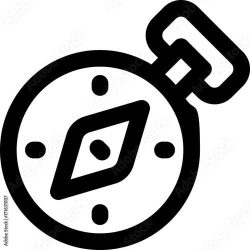 compass line icon. Clean and minimalist vector icon for websites, mobile apps, presentations, and logos. Fully scalable and customizable for any project.