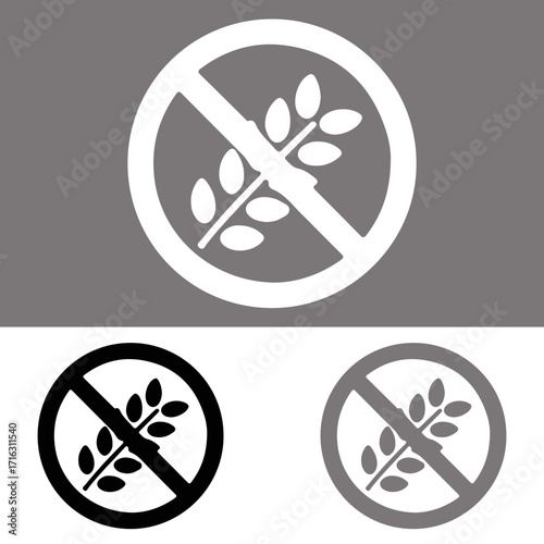 Gluten free symbol indicating no gluten ingredients for dietary restrictions vector 