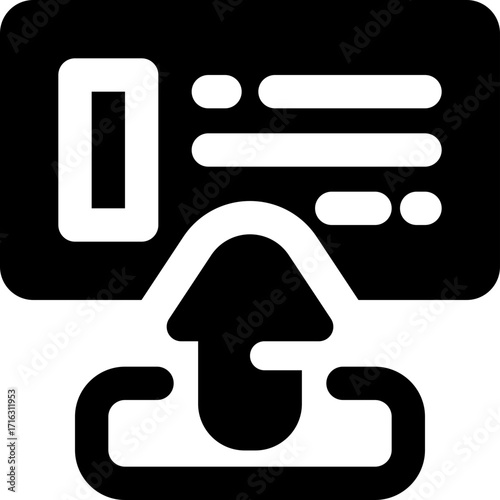 submit glyph icon. Strong and solid vector icon for websites, mobile interfaces, presentations, and visual branding. High quality and easy to edit.