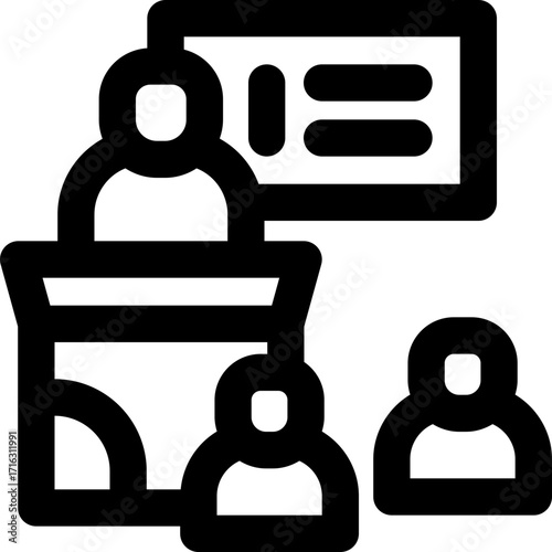 facilitator line icon. Clean and minimalist vector icon for websites, mobile apps, presentations, and logos. Fully scalable and customizable for any project.