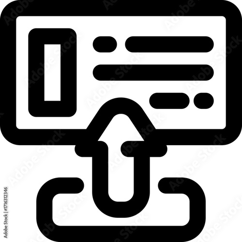 submit line icon. Clean and minimalist vector icon for websites, mobile apps, presentations, and logos. Fully scalable and customizable for any project.