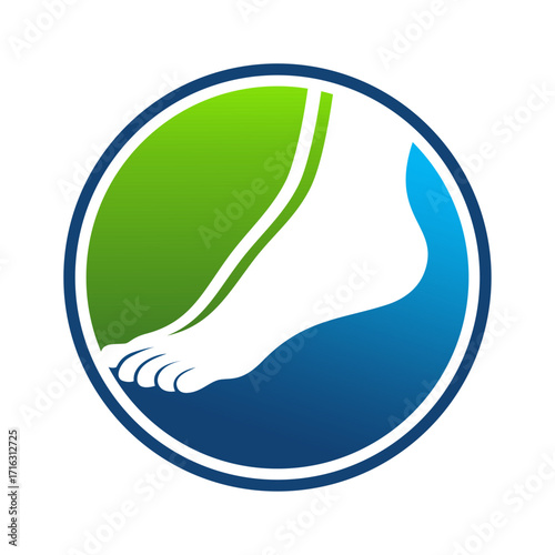 Podiatry practice logo in circle