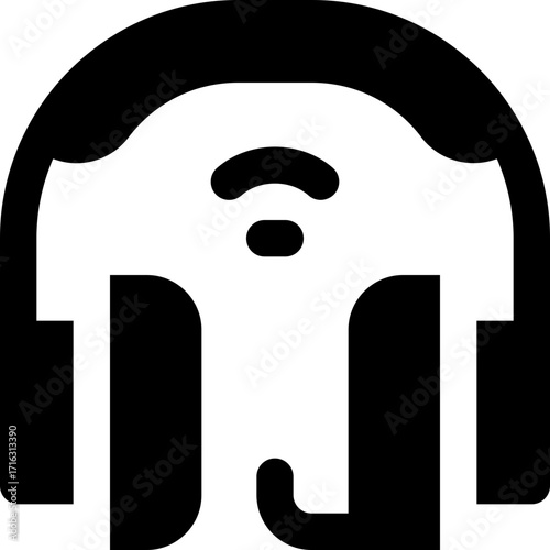 headphone glyph icon. Strong and solid vector icon for websites, mobile interfaces, presentations, and visual branding. High quality and easy to edit.