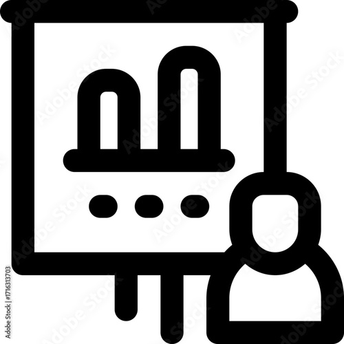 presentation line icon. Clean and minimalist vector icon for websites, mobile apps, presentations, and logos. Fully scalable and customizable for any project.