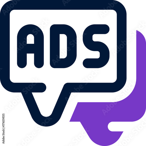 chat ads duotone icon. Sleek and modern vector icon for websites, mobile apps, marketing materials, and corporate design. Fully scalable and ready to use.