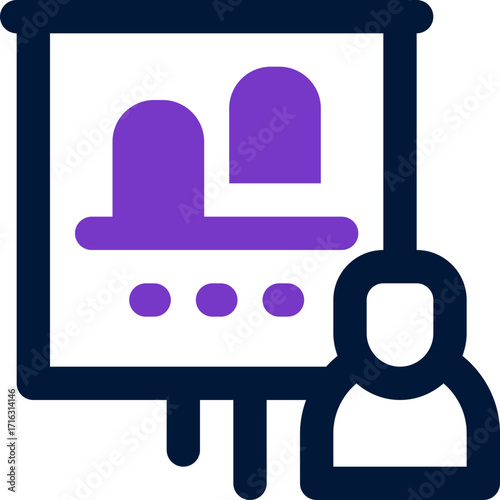 presentation duotone icon. Sleek and modern vector icon for websites, mobile apps, marketing materials, and corporate design. Fully scalable and ready to use.