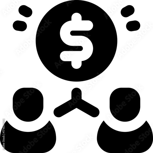 affiliate glyph icon. Strong and solid vector icon for websites, mobile interfaces, presentations, and visual branding. High quality and easy to edit.