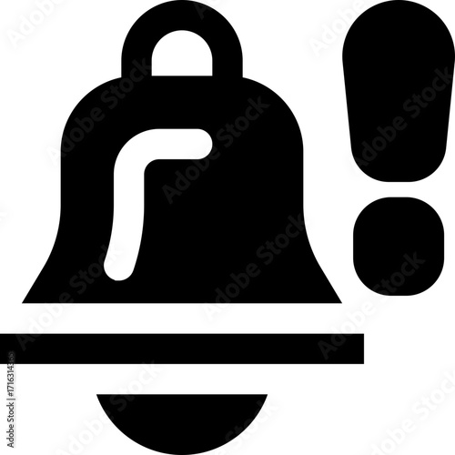 notification glyph icon. Strong and solid vector icon for websites, mobile interfaces, presentations, and visual branding. High quality and easy to edit.