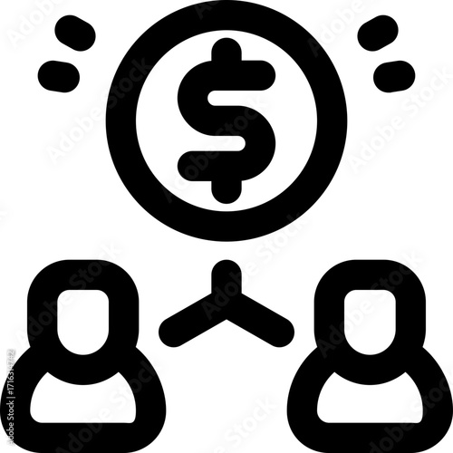 affiliate line icon. Clean and minimalist vector icon for websites, mobile apps, presentations, and logos. Fully scalable and customizable for any project.