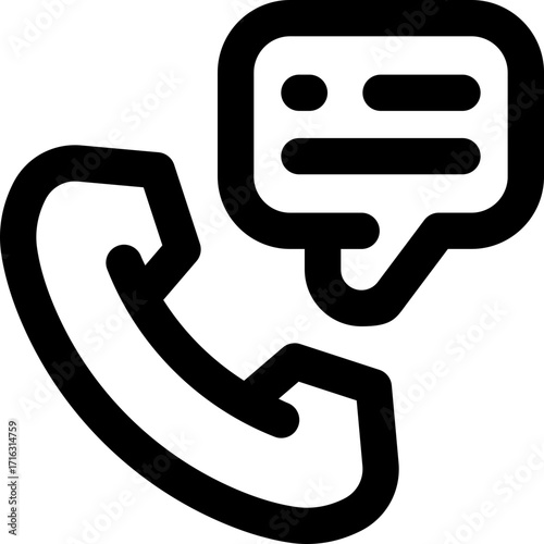 phone call line icon. Clean and minimalist vector icon for websites, mobile apps, presentations, and logos. Fully scalable and customizable for any project.