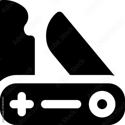 pocket knife glyph icon. Strong and solid vector icon for websites, mobile interfaces, presentations, and visual branding. High quality and easy to edit.