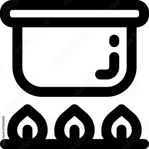 cooking pot line icon. Clean and minimalist vector icon for websites, mobile apps, presentations, and logos. Fully scalable and customizable for any project.