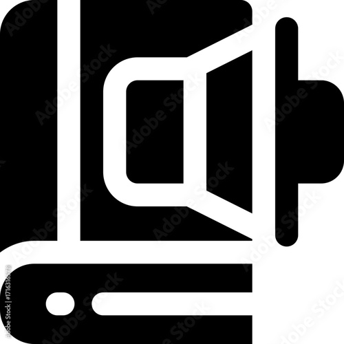 audio book glyph icon. Strong and solid vector icon for websites, mobile interfaces, presentations, and visual branding. High quality and easy to edit.