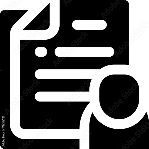 resume glyph icon. Strong and solid vector icon for websites, mobile interfaces, presentations, and visual branding. High quality and easy to edit.