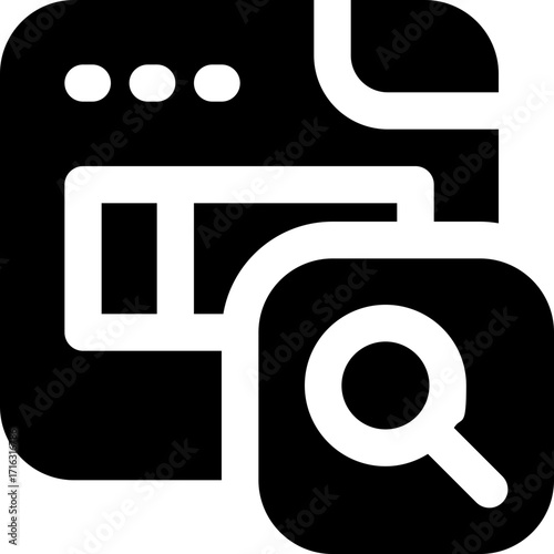 search glyph icon. Strong and solid vector icon for websites, mobile interfaces, presentations, and visual branding. High quality and easy to edit.