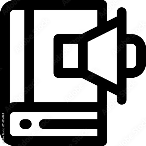 audio book line icon. Clean and minimalist vector icon for websites, mobile apps, presentations, and logos. Fully scalable and customizable for any project.