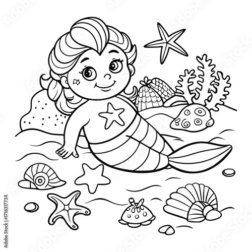 Oceana kids line art t shirt design silhouette and vector, detailed illustration perfect for relaxation and stress relief, ideal for coloring books or printable art therapy.