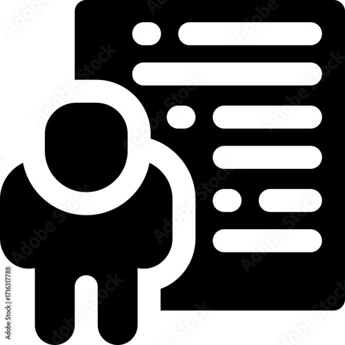 hr manager glyph icon. Strong and solid vector icon for websites, mobile interfaces, presentations, and visual branding. High quality and easy to edit.